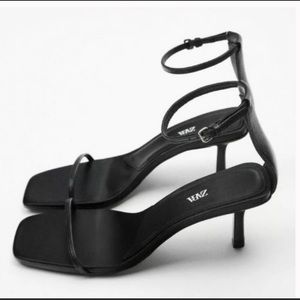 Zara minimalist heeled leather sandals